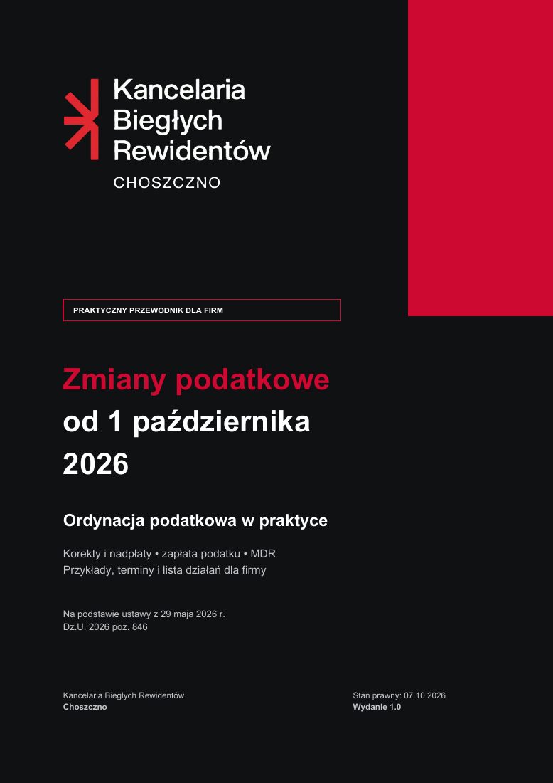 Okładka e-booka KBR: Zmiany podatkowe od 1 października 2026 – Ordynacja podatkowa w praktyce